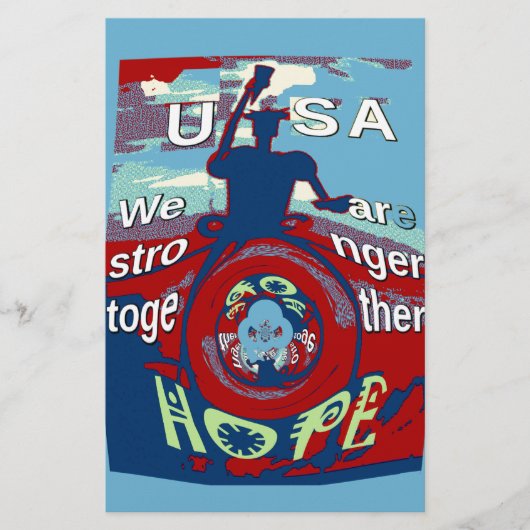 United in Hope: Stronger Together - USA Art Print Briefpapier (Vorderseite)
