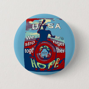 United in Hope: Stronger Together - USA Art Print Button