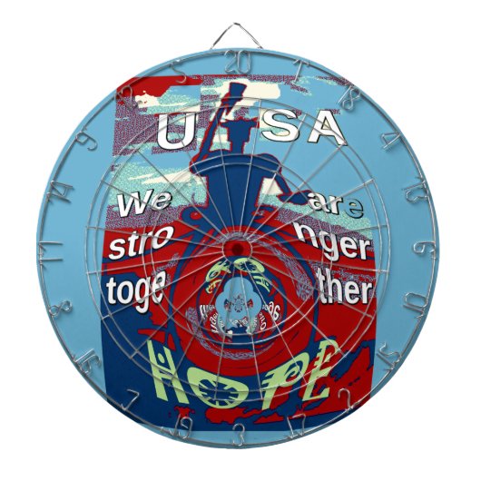 United in Hope: Stronger Together - USA Art Print Dartscheibe (vorne)