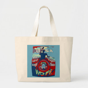 United in Hope: Stronger Together - USA Art Print Jumbo Stoffbeutel