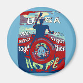 United in Hope: Stronger Together - USA Art Print Magnet (Vorne)