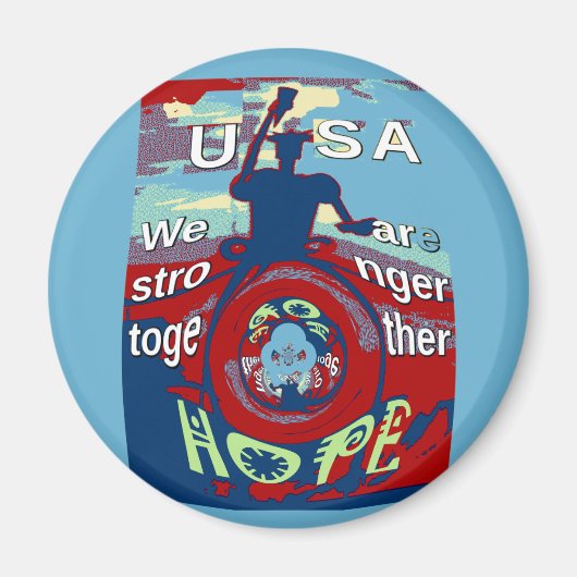 United in Hope: Stronger Together - USA Art Print Magnet (Vorne)