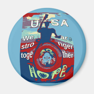 United in Hope: Stronger Together - USA Art Print Magnet