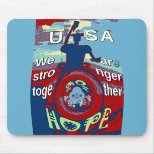 United in Hope: Stronger Together - USA Art Print Mousepad