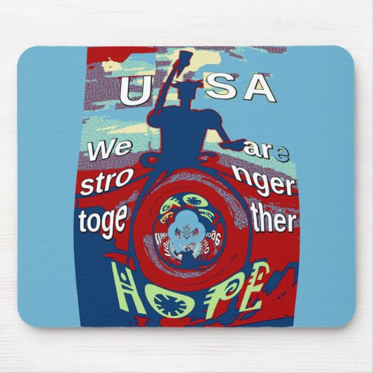 United in Hope: Stronger Together - USA Art Print Mousepad (Vorne)