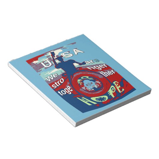 United in Hope: Stronger Together - USA Art Print Notizblock (angewinkelt)