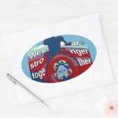 United in Hope: Stronger Together - USA Art Print Ovaler Aufkleber (Umschlag)