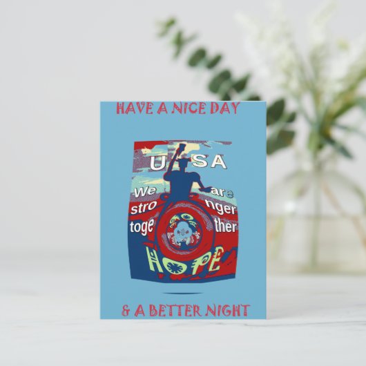United in Hope: Stronger Together - USA Art Print Postkarte (Stehend Vorderseite)
