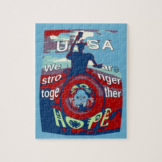 United in Hope: Stronger Together - USA Art Print Puzzle (Vertikal)