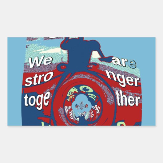 United in Hope: Stronger Together - USA Art Print Rechteckiger Aufkleber (Vorderseite)