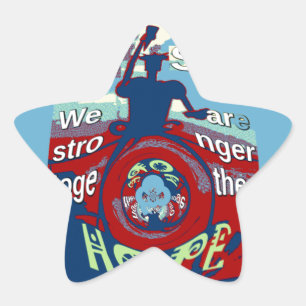 United in Hope: Stronger Together - USA Art Print Stern-Aufkleber