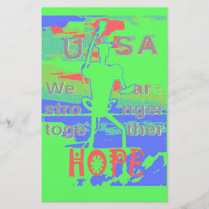 United in Hope: Stronger Together - Vibrannt USA Briefpapier