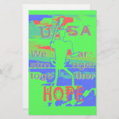 United in Hope: Stronger Together - Vibrannt USA Briefpapier (Vorne/Hinten)