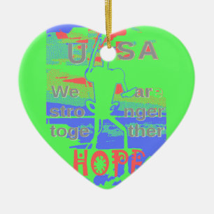 United in Hope: Stronger Together - Vibrannt USA Keramik Ornament