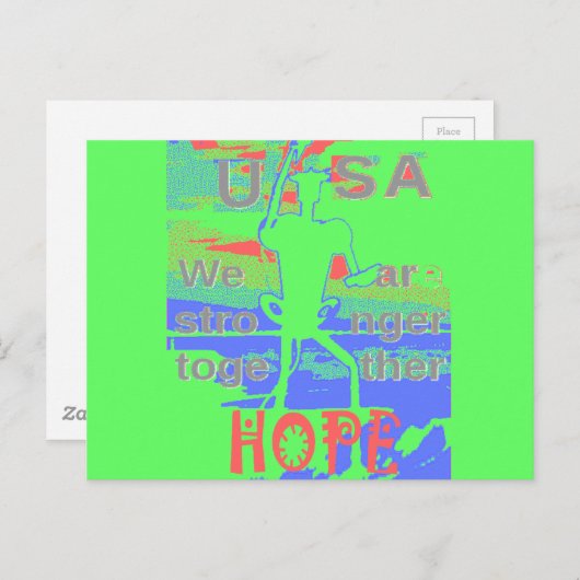 United in Hope: Stronger Together - Vibrannt USA Postkarte (Vorne/Hinten)