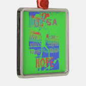 United in Hope: Stronger Together - Vibrannt USA Silbernes Ornament (Rechts)
