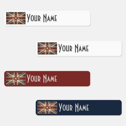 United Kingdom Art Deco Flag Waterproof Name Label Etiketten (Gruppe)