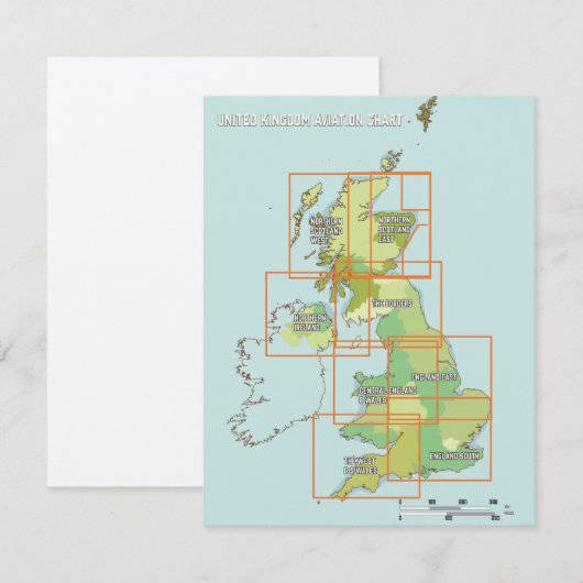 United Kingdom Aviation chart (Vorne/Hinten)