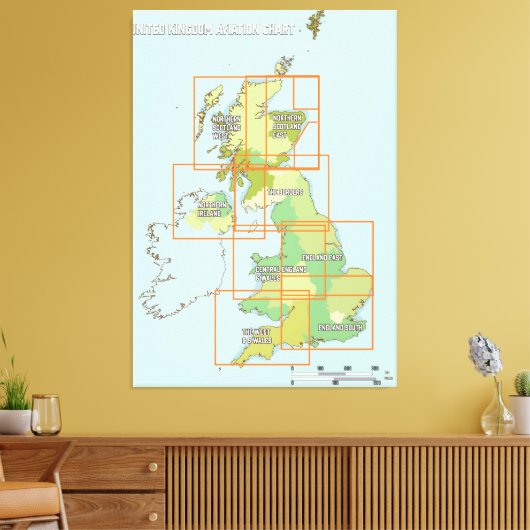 United Kingdom Aviation chart Leinwanddruck (Insitu (Wohnzimmer))