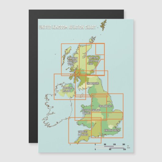 United Kingdom Aviation chart Magnetkarte (Vorne/Hinten)