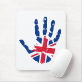 United Kingdom Flag Handprint Mousepad (Mit Mouse)
