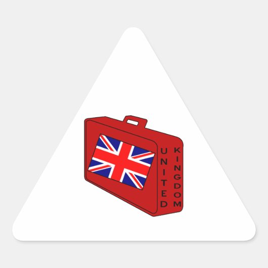 United Kingdom Flag Red Luggage Dreieckiger Aufkleber (Vorderseite)