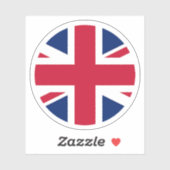 United Kingdom Flag Round Sticker (Blatt)