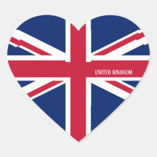 United Kingdom Flag Splendid Patriotic Herz-Aufkleber