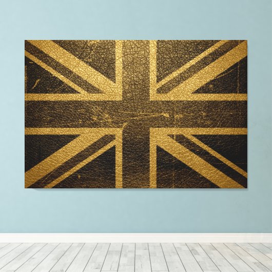 United Kingdom Flag Vintag #2 Leinwanddruck (Insitu (Holzboden))