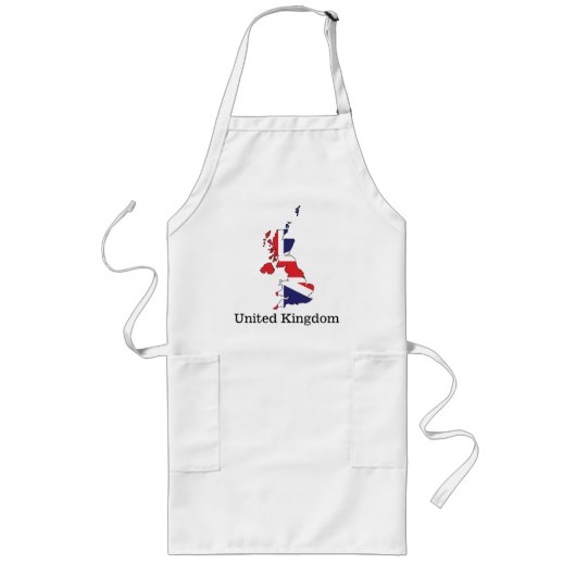 United Kingdom Flag Within Map Design - Souvenirs Lange Schürze (Vorne)