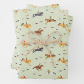 United Kingdom Fox Hunt Horse Riders Pattern Geschenkpapier Set (Beispiel)