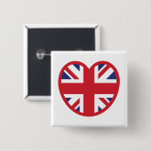 United Kingdom Jack Flag Heart Button (Vorne & Hinten)