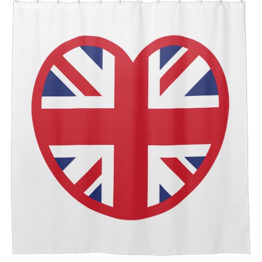 United Kingdom Jack Flag Heart Duschvorhang (Vorderseite)