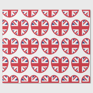 United Kingdom Jack Flag Heart Geschenkpapier