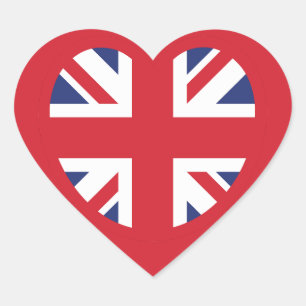 United Kingdom Jack Flag Heart Herz-Aufkleber