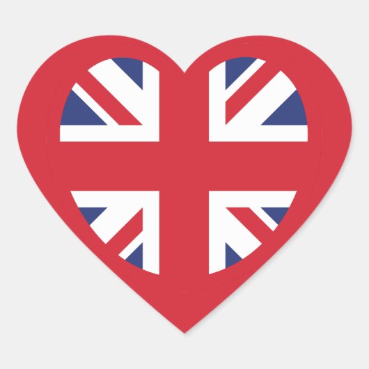 United Kingdom Jack Flag Heart Herz-Aufkleber (Vorderseite)