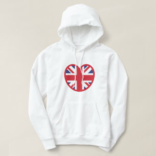 United Kingdom Jack Flag Heart Hoodie