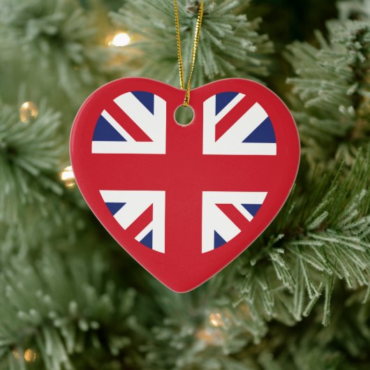 United Kingdom Jack Flag Heart Keramik Ornament (Baum)