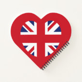 United Kingdom Jack Flag Heart Notizblock (Rückseite)