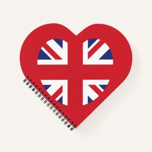 United Kingdom Jack Flag Heart Notizblock