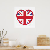 United Kingdom Jack Flag Heart Poster (Küche)
