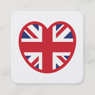 United Kingdom Jack Flag Heart Quadratische Visitenkarte