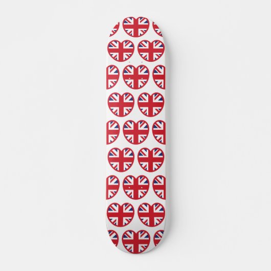 United Kingdom Jack Flag Heart Skateboard (Vorne)