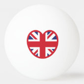 United Kingdom Jack Flag Heart Tischtennisball (Vorderseite)