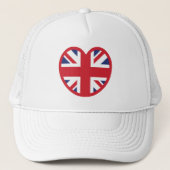 United Kingdom Jack Flag Heart Truckerkappe (Vorderseite)