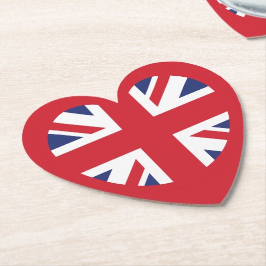 United Kingdom Jack Flag Heart Untersetzer (angewinkelt)