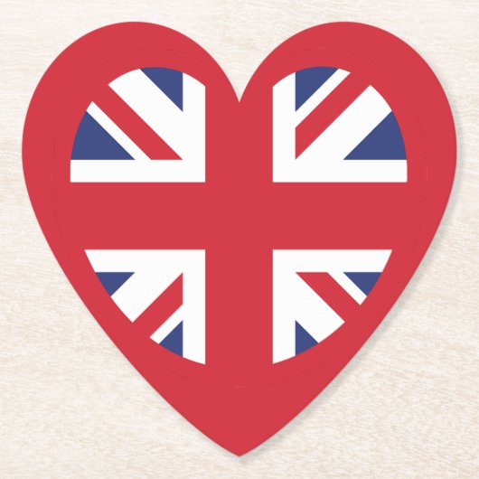 United Kingdom Jack Flag Heart Untersetzer (Vorderseite)
