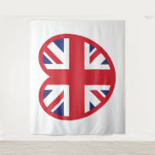United Kingdom Jack Flag Heart Wandteppich (Vorderseite)