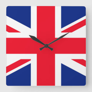 United Kingdom Jack Flag Quadratische Wanduhr