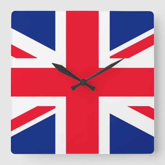 United Kingdom Jack Flag Quadratische Wanduhr (Vorderseite)